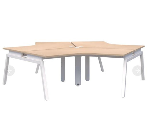 Balance Angle 120° 3 Pod White Desk 1200*1200/800