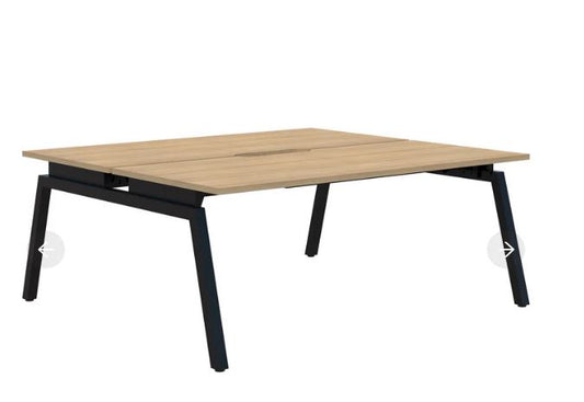 Balance Angle 2 Pod Back-to-Back Black Desk 2X1800X800