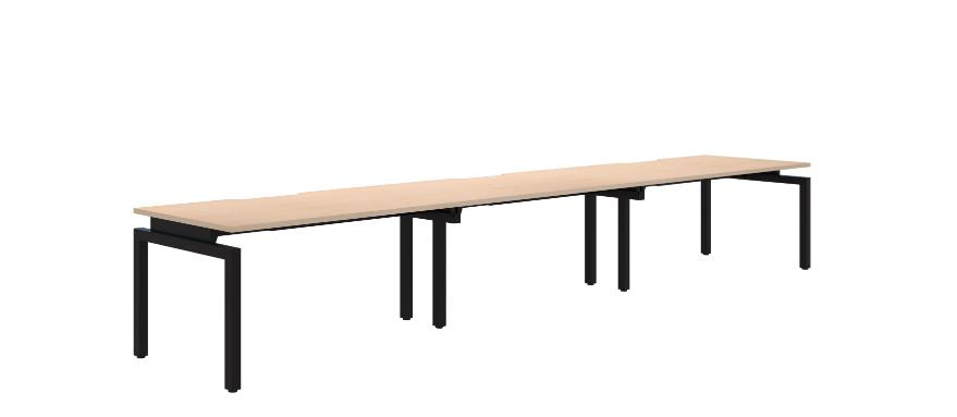 Balance Inline 3 Pod Black Desk 3X1500X800