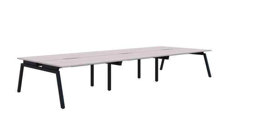 Balance Angle 6 Pod Back-to-Back Black Desk 6X1200X800
