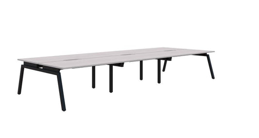 Balance Angle 6 Pod Back-to-Back Black Desk 6X1200X800