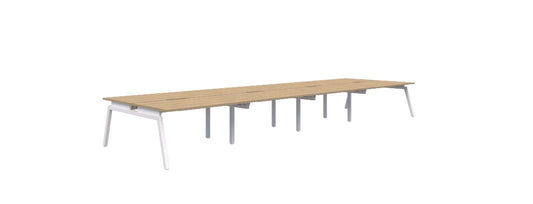 Balance Angle 8 Pod Back-to-Back White Desk 8X1800X800