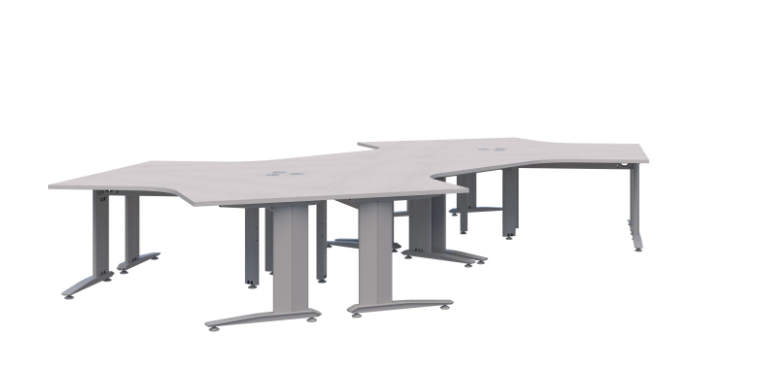Energy 120° Silver Desk - 6 Pod 6x1200x1200x700mmD