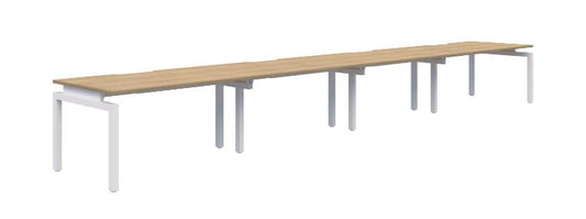 Balance Inline 4 Pod White Desk 4X1800X700