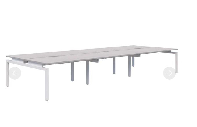 Balance 6 Pod Back-to-Back White Desk 6x1200x700