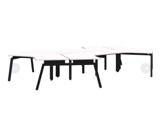 Balance Angle 120° 6 Pod Black Desk 1200*1200/800