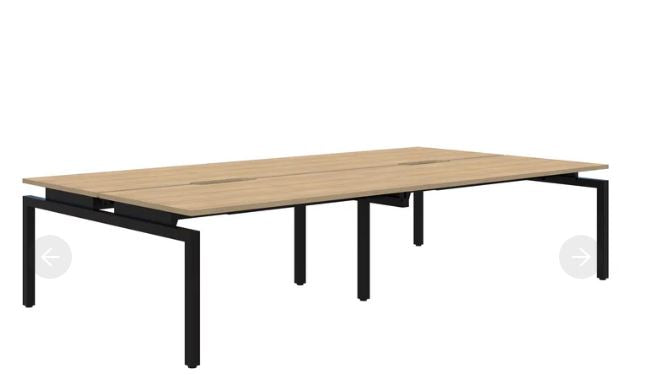 Balance 4 Pod Back-to-Back Black Desk 4x1500x700