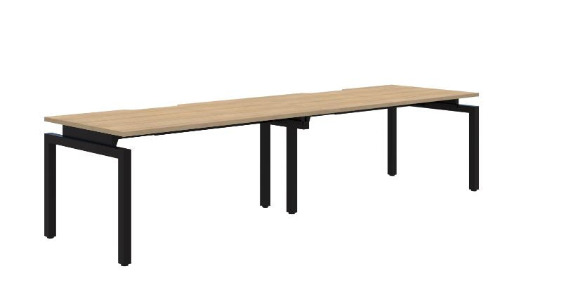 Balance Inline 2 Pod Black Desk 2X1500X800