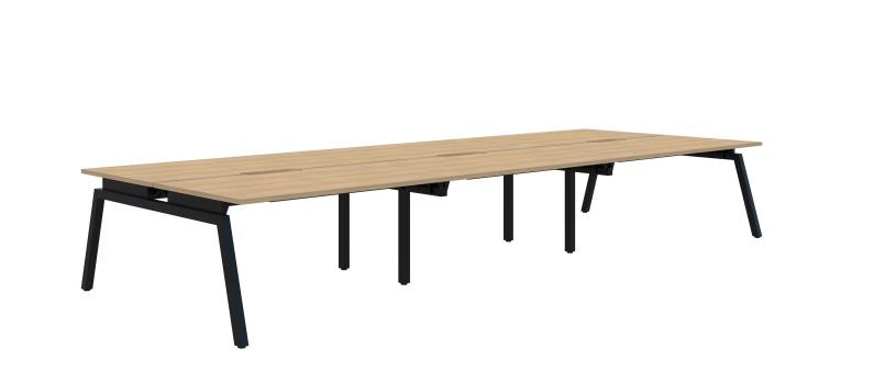 Balance Angle 6 Pod Back-to-Back Black Desk 6X1200X800