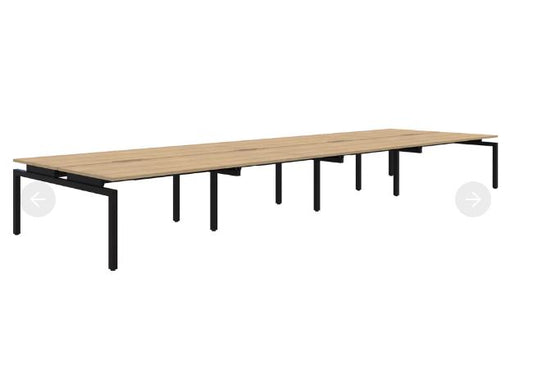 Balance 8 Pod Back-to-Back Black Desk 8x1200*800