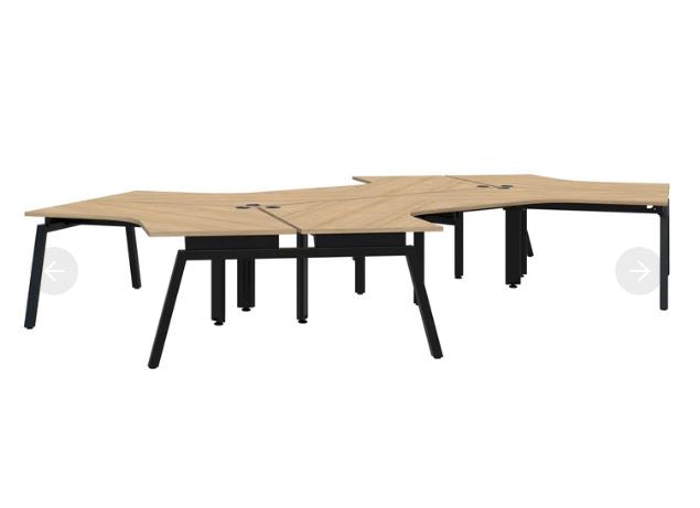 Balance Angle 120° 6 Pod Black Desk 1200*1200/800