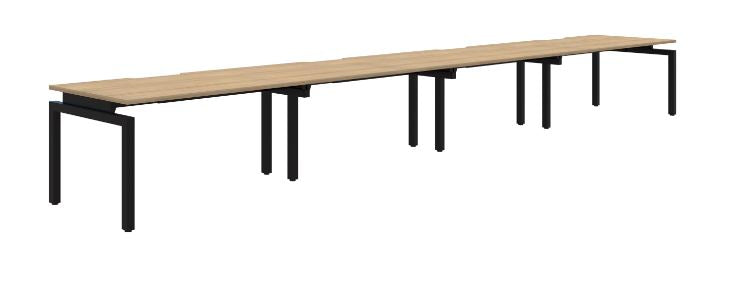 Balance Inline 4 Pod Black Desk 4X1500X700