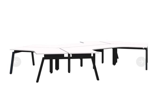 Balance Angle 120° 6 Pod Black Desk 1350*1350/800