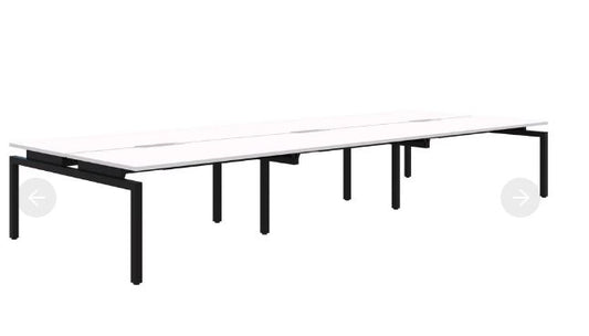 Balance 6 Pod Back-to-Back Black Desk 6x1500x800