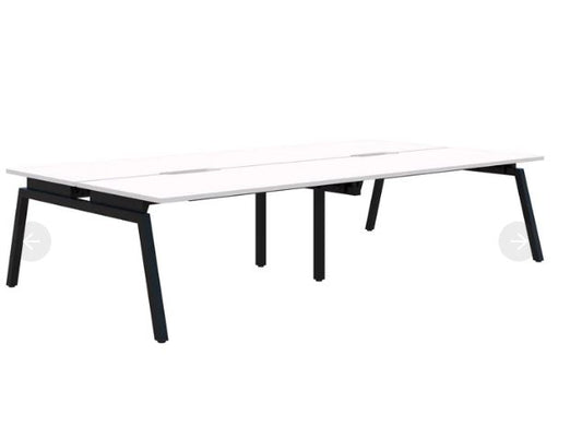 Balance Angle 4 Pod Back-to-Back Black Desk 4X1800X800