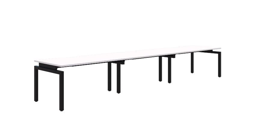 Balance Inline 3 Pod Black Desk 3X1500X700
