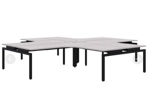 Balance 90° 4 Pod Black Desk 1800*1800/700