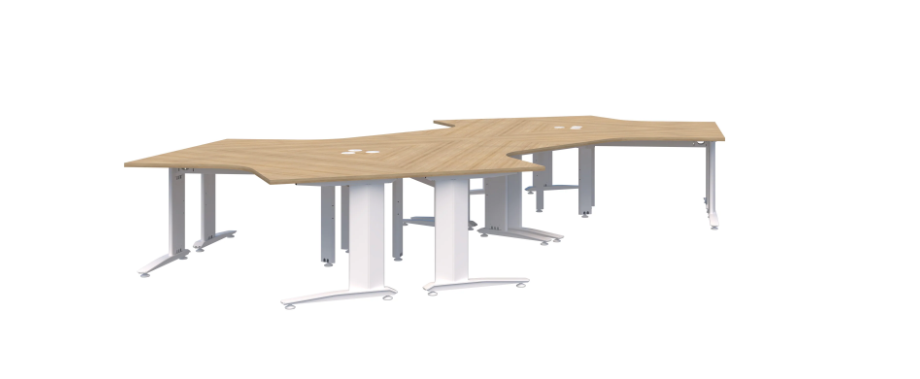 Energy 120° White Desk - 6 Pod 6 1350x1350x800mmd
