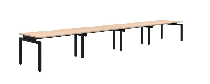 Balance Inline 4 Pod Black Desk 4X1500X800