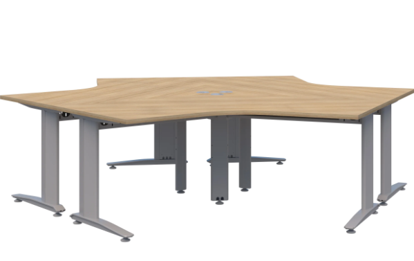 Energy 120° Silver Desk - 3 Pod 1350x1350x800mmd