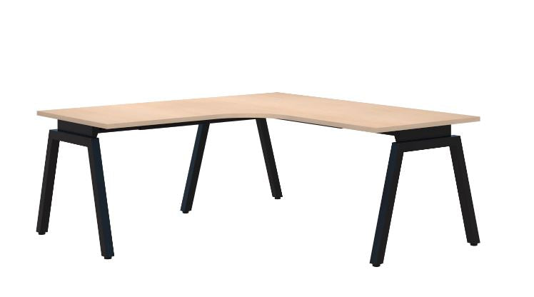 Angle 90° Corner Workstation Black Desk 1800X1800X800 (Left Hand Return)