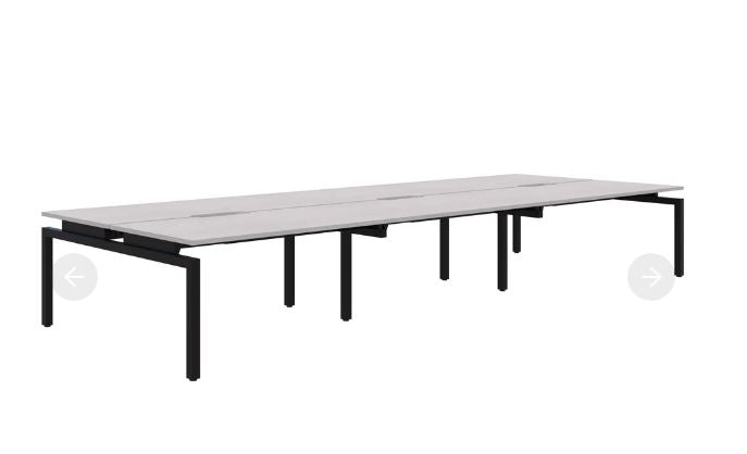 Balance 6 Pod Back-to-Back Black Desk 6x1200x700