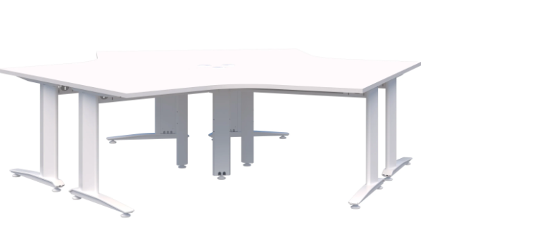 Energy 120° White Desk - 3 Pod 1200x1200x700mmD