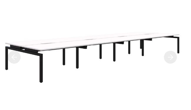 Balance 8 Pod Back-to-Back Black Desk 8x1200*700