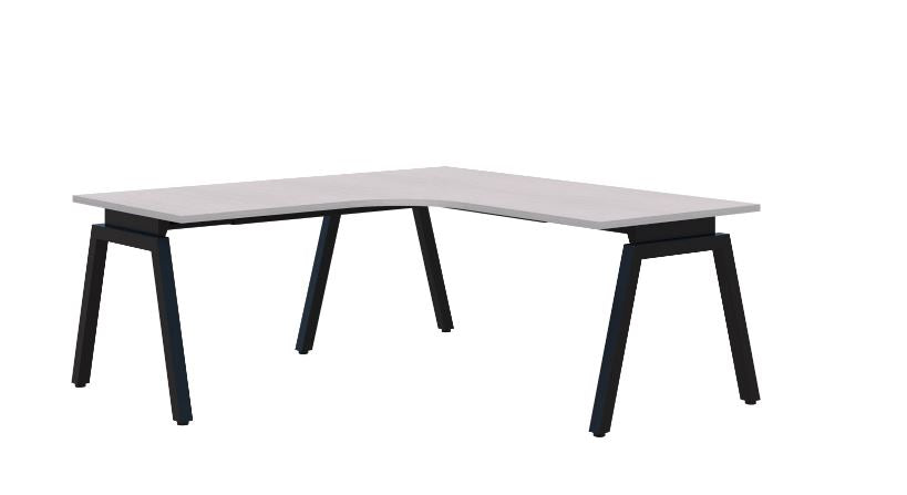 Angle 90° Corner Workstation Black Desk 1800X1800X800 (Left Hand Return)