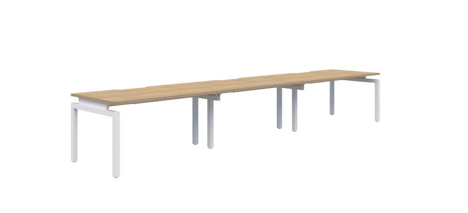 Balance Inline 3 Pod White Desk 3X1500X700