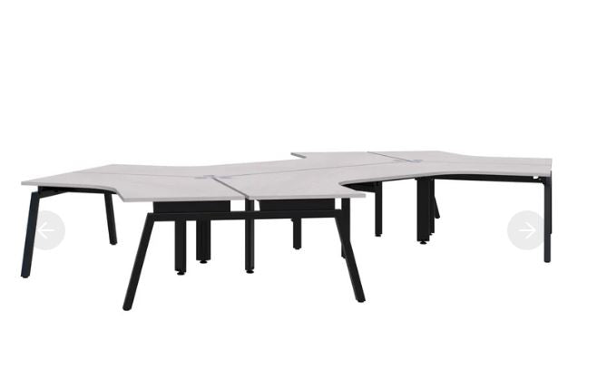 Balance Angle 120° 6 Pod Black Desk 1350*1350/800