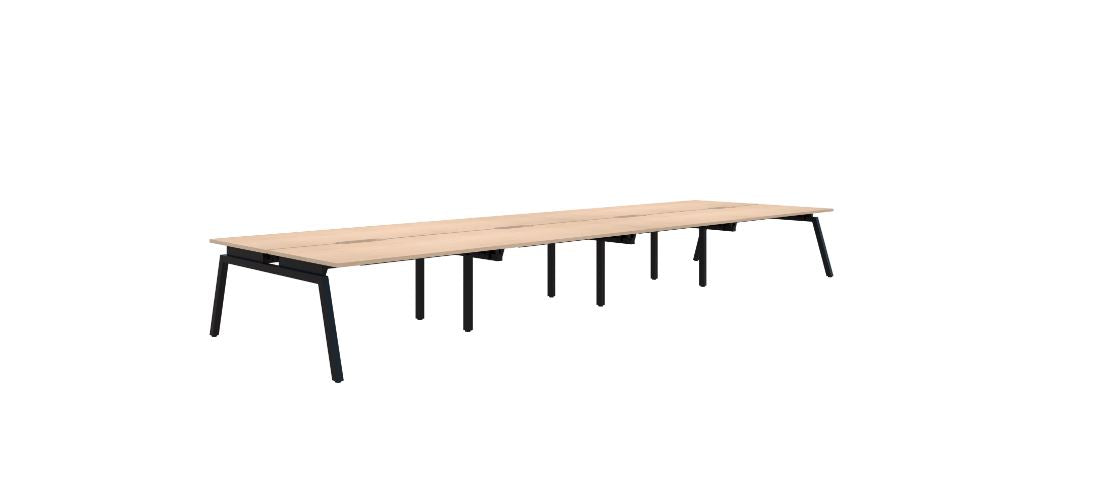 Balance Angle 8 Pod Back-to-Back Black Desk 8X1500X800