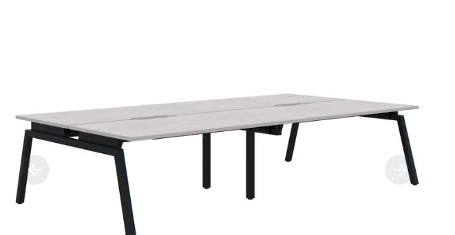 Balance Angle 4 Pod Back-to-Back Black Desk 4X1800X800