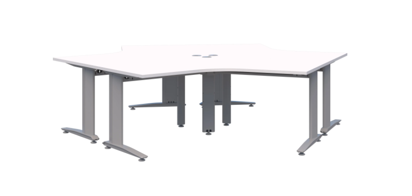 Energy 120° Silver Desk - 3 Pod 1350x1350x800mmd