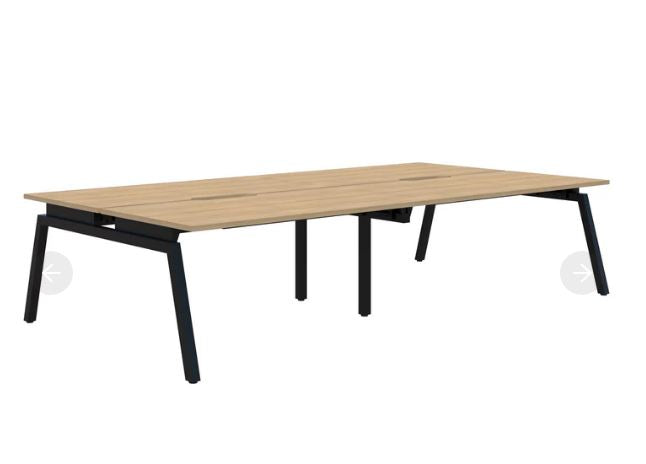 Balance Angle 4 Pod Back-to-Back Black Desk 4X1500X800