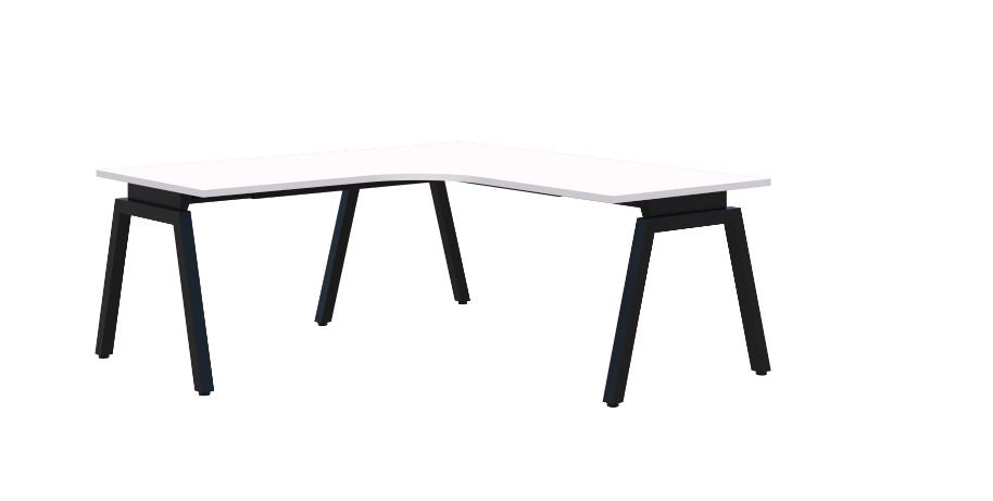 Angle 90° Corner Workstation Black Desk 1800X1800X800 (Left Hand Return)
