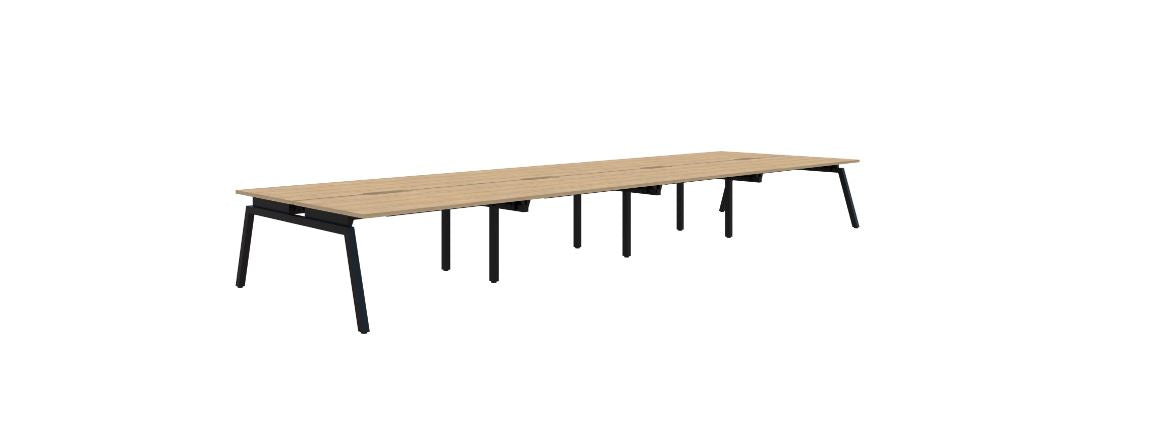 Balance Angle 8 Pod Back-to-Back Black Desk 8X1200X800