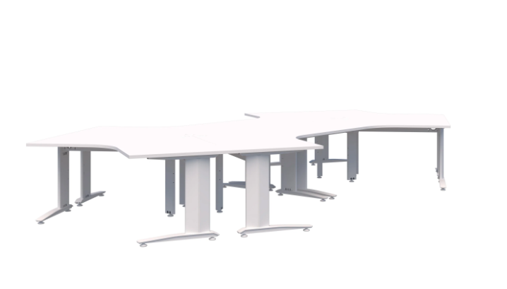 Energy 120° White Desk - 6 Pod 6 1350x1350x800mmd