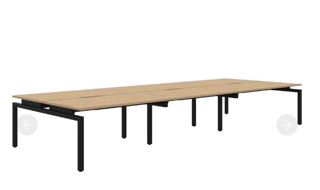 Balance 6 Pod Back-to-Back Black Desk 6x1200x700