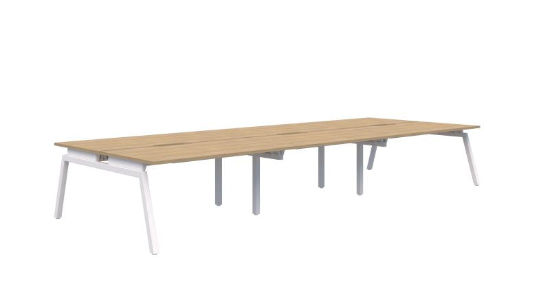 Balance Angle 6 Pod Back-to-Back White Desk 6X1800X800