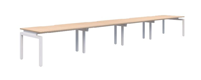 Balance Inline 4 Pod White Desk 4X1200X700