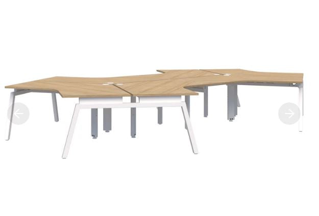 Balance Angle 120° 6 Pod White Desk 1200*1200/800