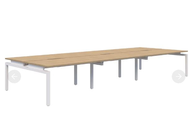 Balance 6 Pod Back-to-Back White Desk 6x1200x700