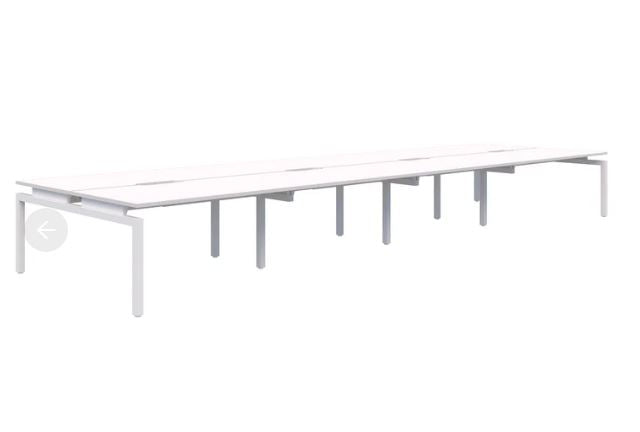 Balance 8 Pod Back-to-Back White Desk 8x1500*800