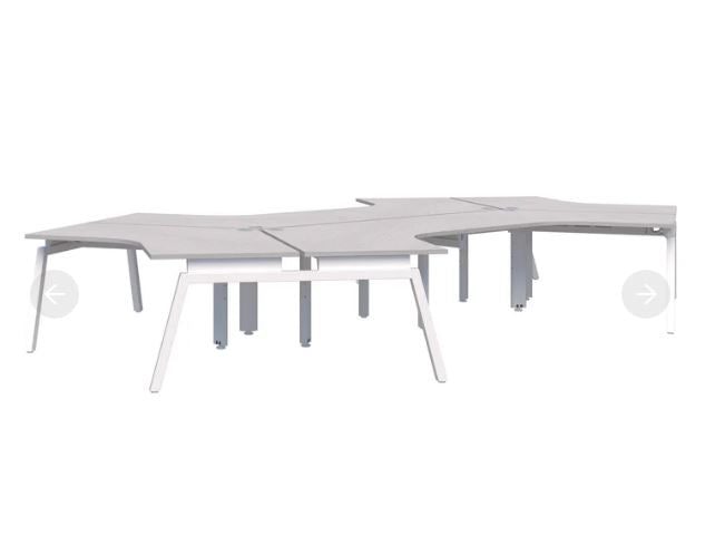 Balance Angle 120° 6 Pod White Desk 1350*1350/800