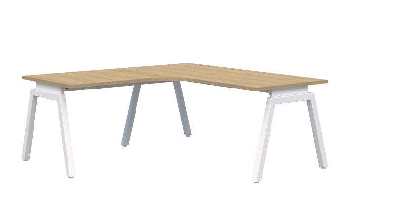 Angle 90° Corner Workstation White Desk 2000X2000X800 (Left Hand Return)