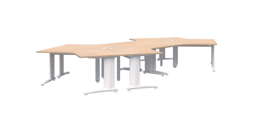 Energy 120° White Desk - 6 Pod 6x1200x1200x700mmD
