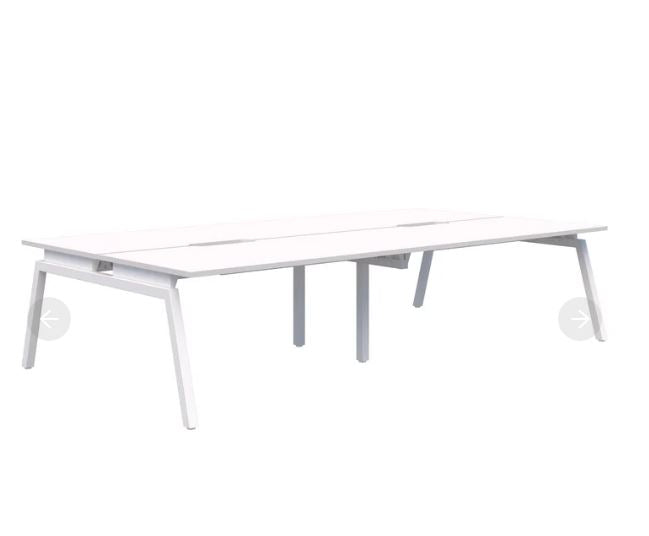 Balance Angle 4 Pod Back-to-Back White Desk 4X1800X800