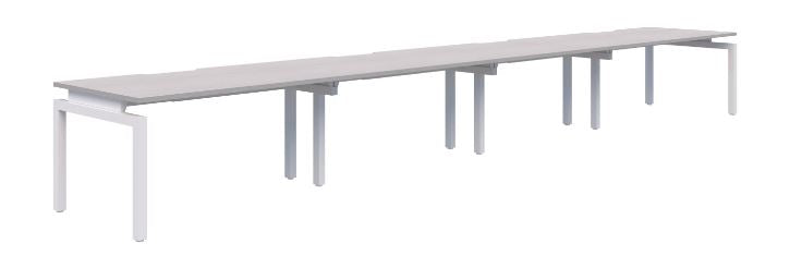 Balance Inline 4 Pod White Desk 4X1800X700