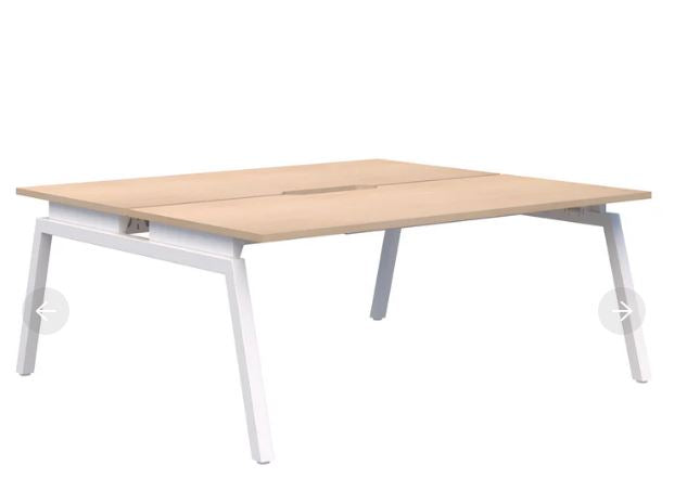 Balance Angle 2 Pod Back-to-Back White Desk 2X1800X800